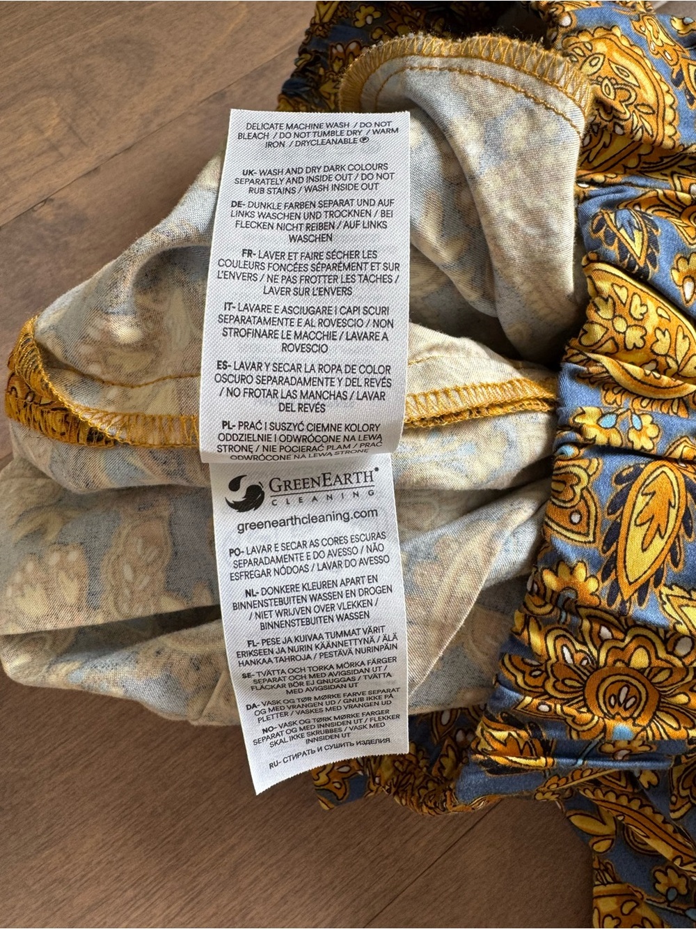 Boden Harvest Gold Paisley Pleated Cotton Skirt - Picture 9 of 9